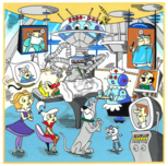 The Jetsons Art Hanna-Barbera Artwork The Warner Bros. Doctor Series: A Jetson's House Call (DX)